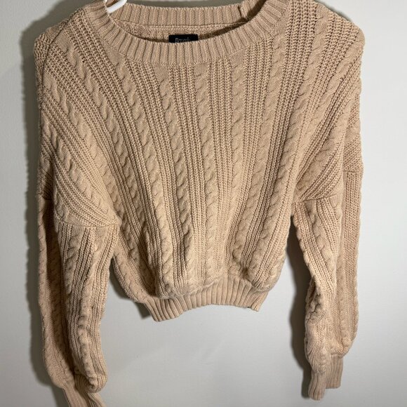 Pacsun Beverley and Beck Beige Cropped Sweater - Picture 1 of 3